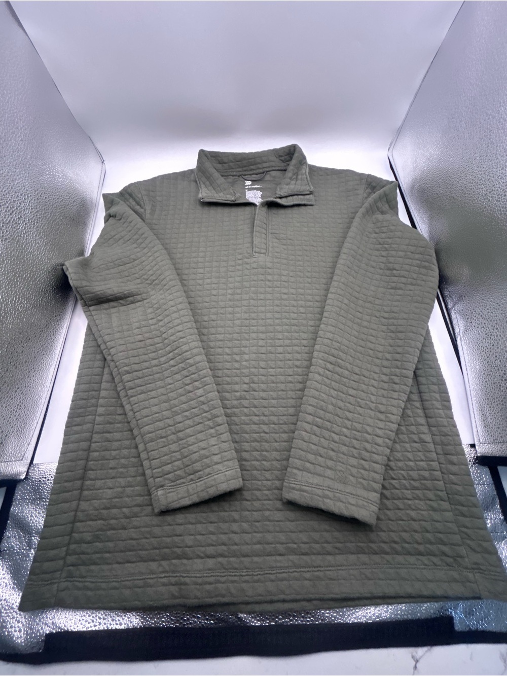 all in motion Olive Quilted Half-Zip Pullover